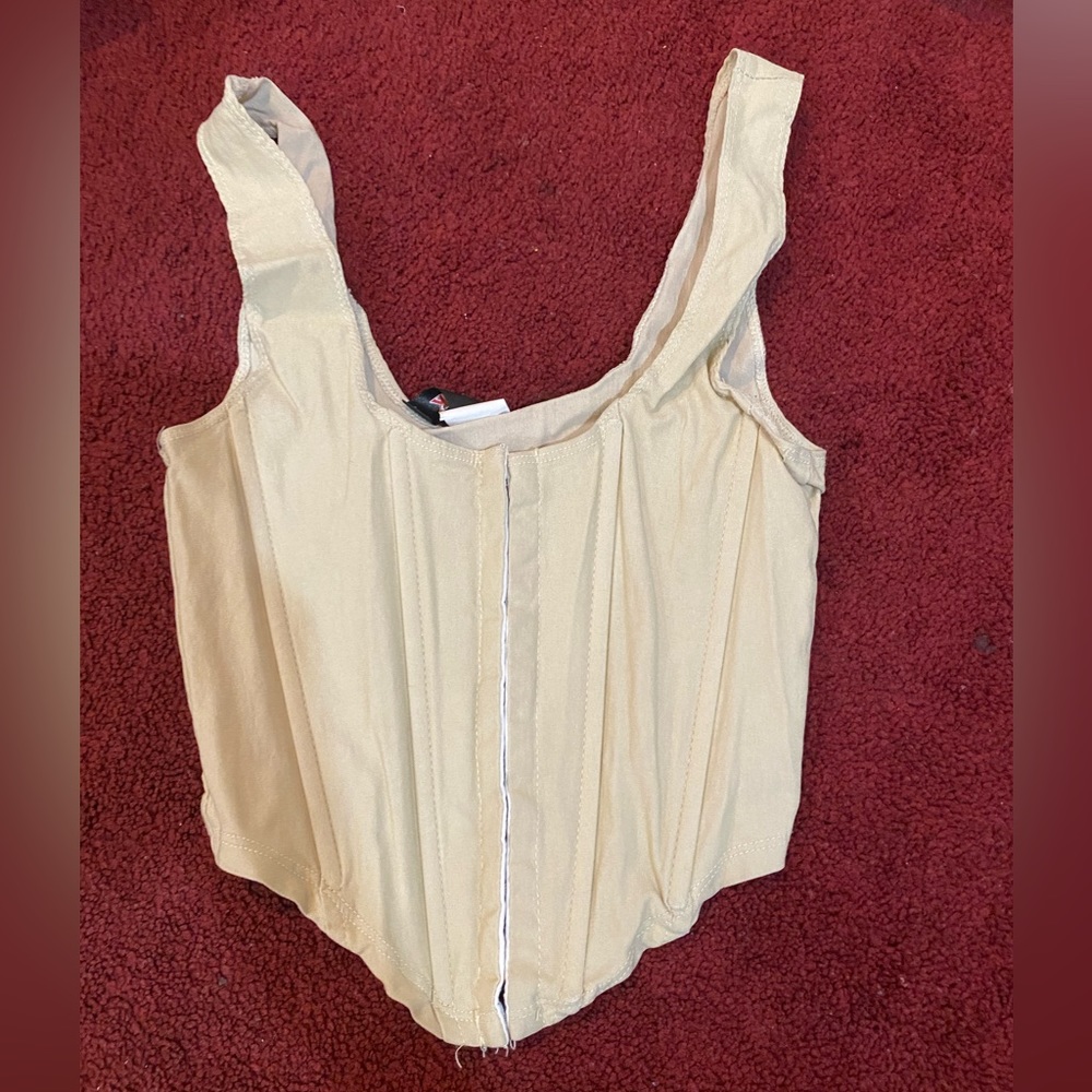 Tan Corset Crop Top